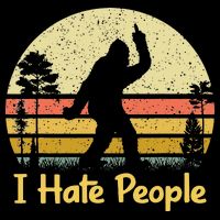 Retro Camping Bigfoot Sasquatch Middle Bucket Hat
