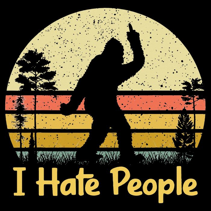 Retro Camping Bigfoot Sasquatch Middle Bucket Hat