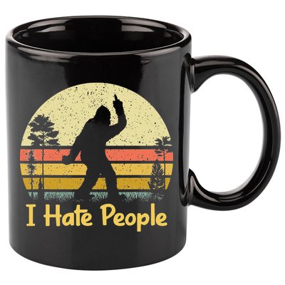 Retro Camping Bigfoot Sasquatch Middle 11oz C Handle Ceramic Mug