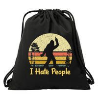 Retro Camping Bigfoot Sasquatch Middle Drawstring Bag