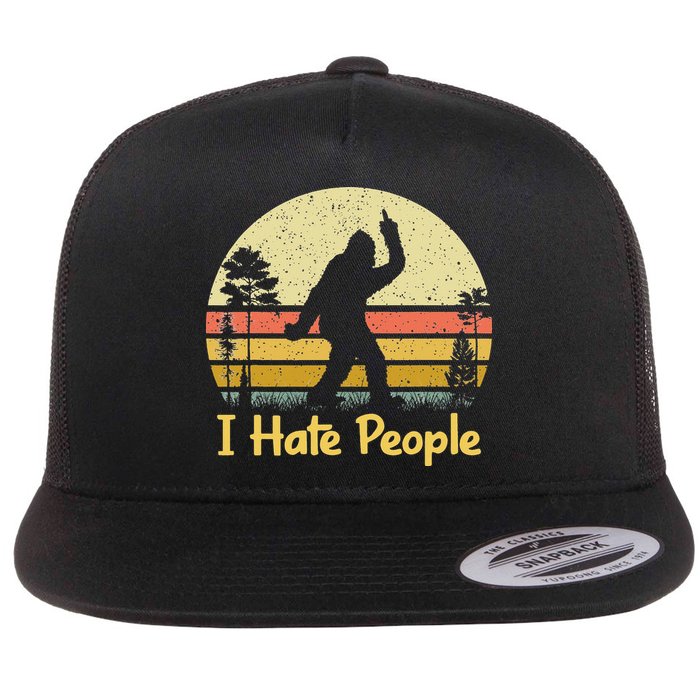 Retro Camping Bigfoot Sasquatch Middle Flatbill Hat