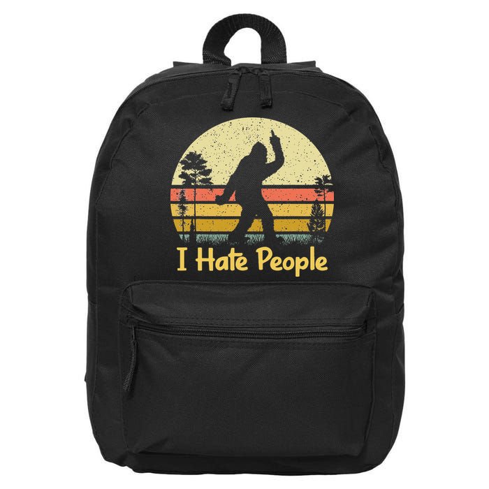 Retro Camping Bigfoot Sasquatch Middle 16 in Basic Backpack