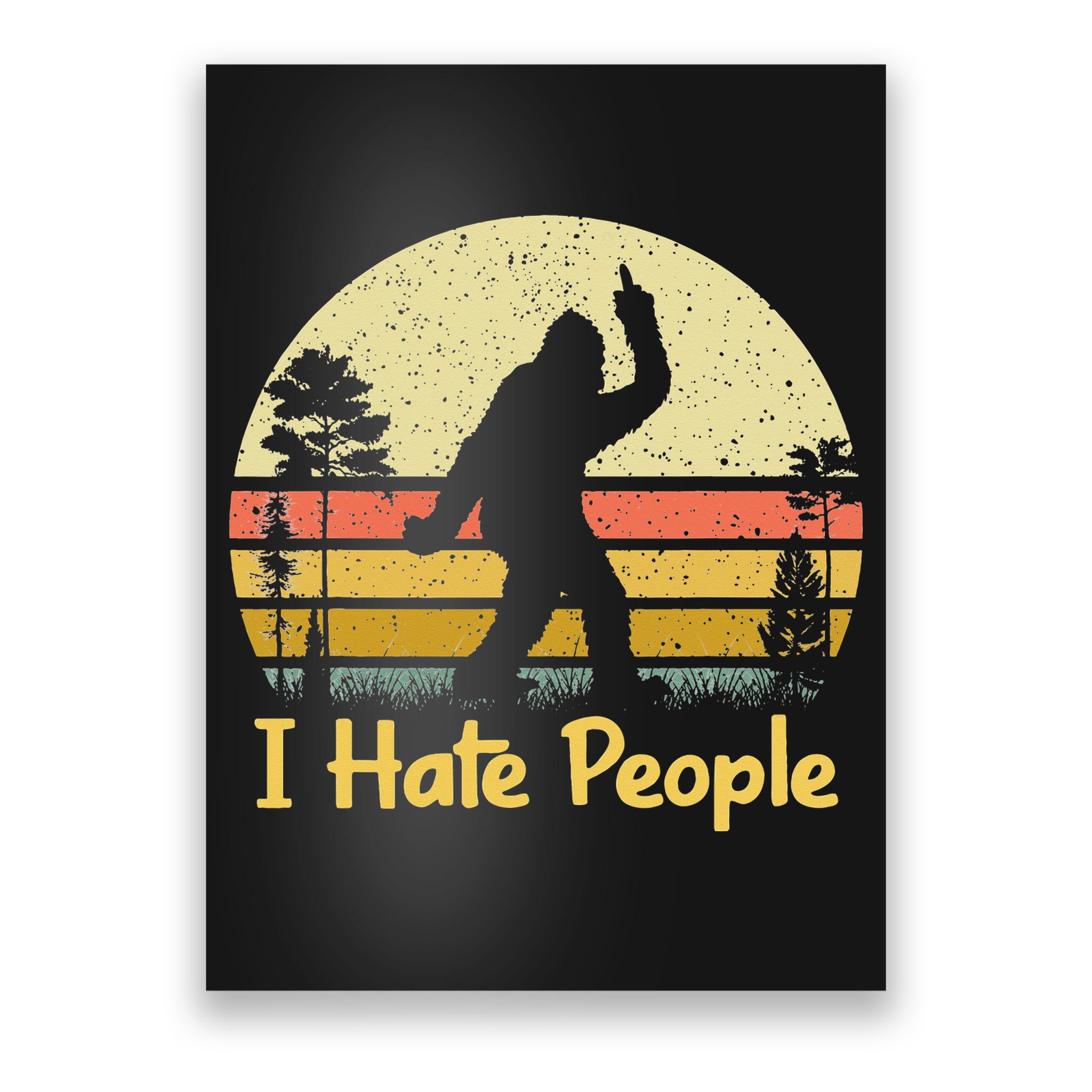 Retro Camping Bigfoot Sasquatch Middle Poster