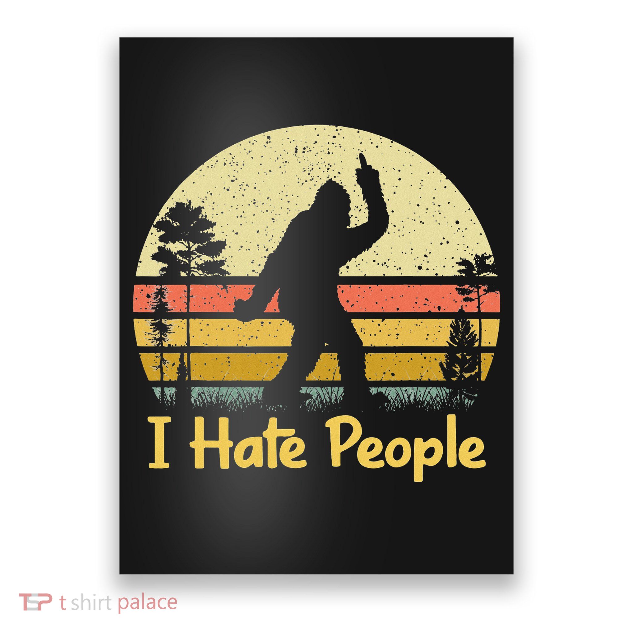Retro Camping Bigfoot Sasquatch Middle Poster