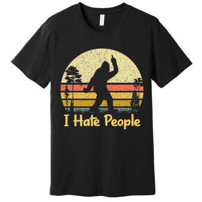 Retro Camping Bigfoot Sasquatch Middle Premium T-Shirt