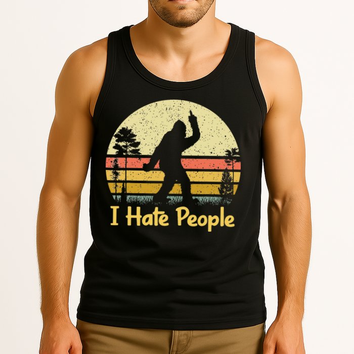 Retro Camping Bigfoot Sasquatch Middle Tank Top