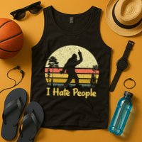 Retro Camping Bigfoot Sasquatch Middle Tank Top