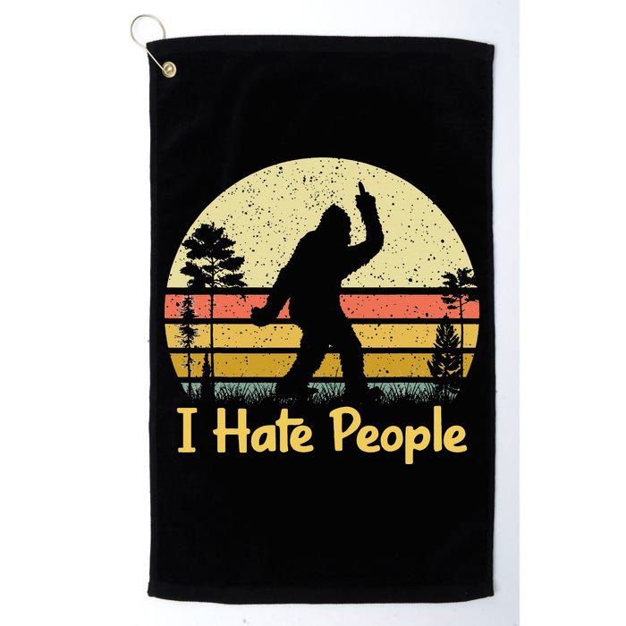 Retro Camping Bigfoot Sasquatch Middle Golf Towel