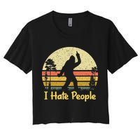 Retro Camping Bigfoot Sasquatch Middle Crop Top