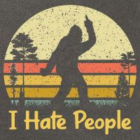 Retro Camping Bigfoot Sasquatch Middle Cotton Canvas Backpack