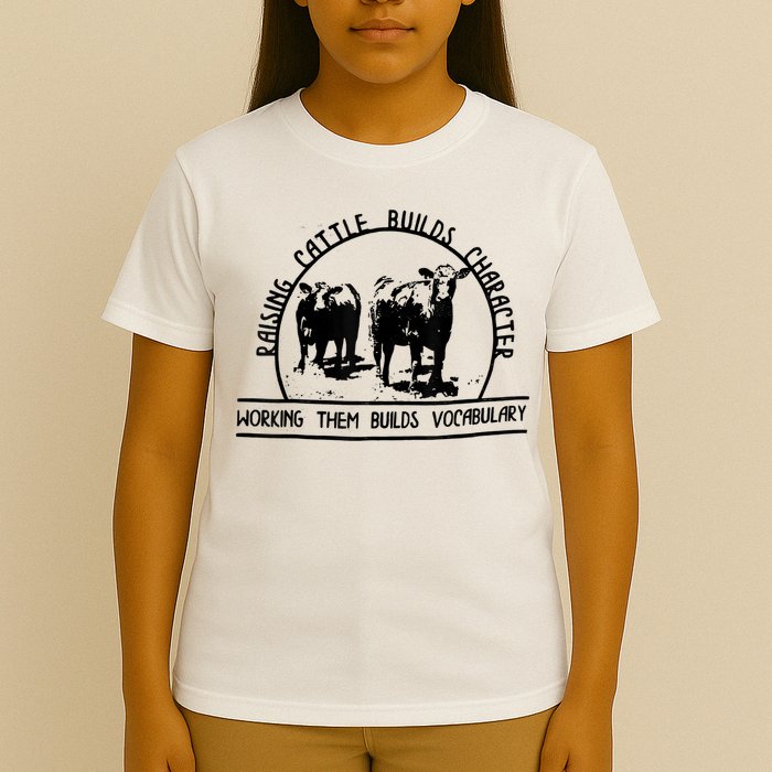 Raising Cattle Builds Character Working Them Builds T-Shirt