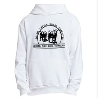 Raising Cattle Builds Character Working Them Builds Urban Pullover Hoodie