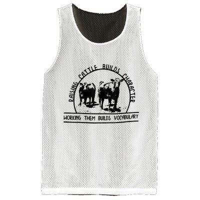Raising Cattle Builds Character Working Them Builds Mesh Reversible Basketball Jersey Tank