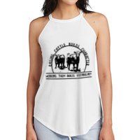 Raising Cattle Builds Character Working Them Builds Women's Perfect Tri Rocker Tank