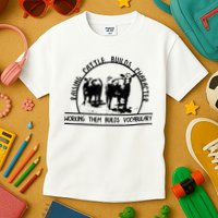 Raising Cattle Builds Character Working Them Builds Kids T-Shirt