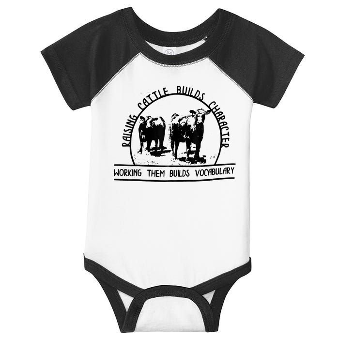 Raising Cattle Builds Character Working Them Builds Infant Baby Jersey Bodysuit
