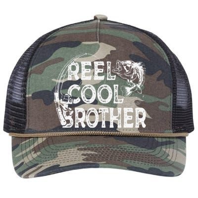 Reel Cool Brother Fisherman Valentine Fathers Day Christmas Retro Rope Trucker Hat Cap