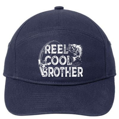 Reel Cool Brother Fisherman Valentine Fathers Day Christmas 7-Panel Snapback Hat