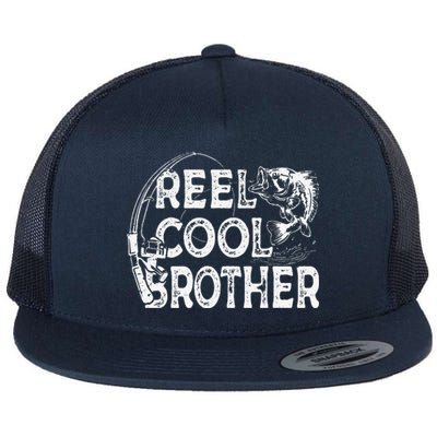 Reel Cool Brother Fisherman Valentine Fathers Day Christmas Flat Bill Trucker Hat