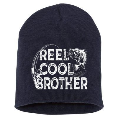 Reel Cool Brother Fisherman Valentine Fathers Day Christmas Short Acrylic Beanie