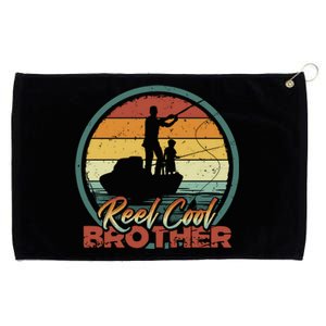 Reel Cool Brother Gift Retro Fishing Family Gift Grommeted Golf Towel