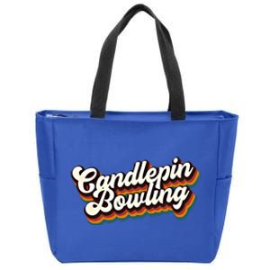 Retro Candlepin Bowling Design Candlepin Bowling Cute Gift Zip Tote Bag