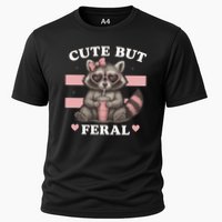 Raccoon Cute But Feral Funny Animal Cooling Performance Crew T-Shirt