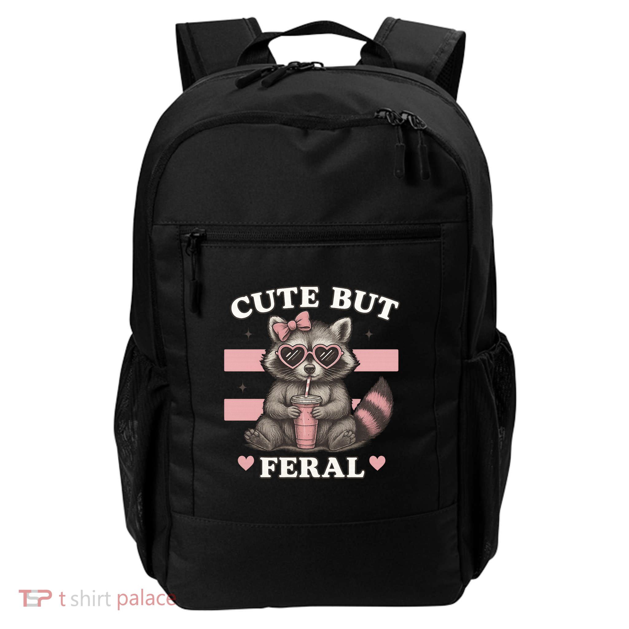 Raccoon Cute But Feral Funny Animal Backpack
