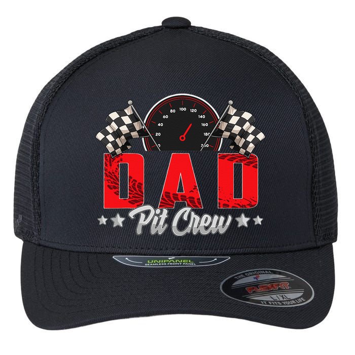 Race Car Birthday Party Racing Family Dad Pit Crew Flexfit Unipanel Trucker Cap