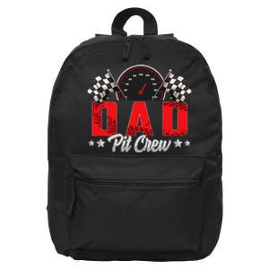 Race Car Birthday Party Racing Family Dad Pit Crew 16 in Basic Backpack