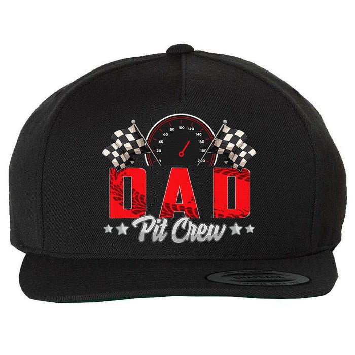 Race Car Birthday Party Racing Family Dad Pit Crew Wool Snapback Cap