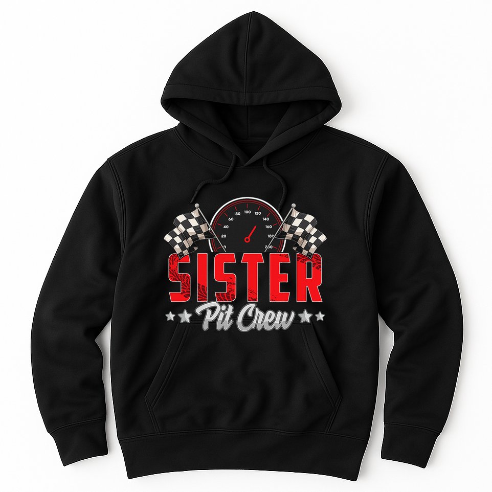 Race Car Birthday Party Racing Family Sister Pit Crew Hoodie