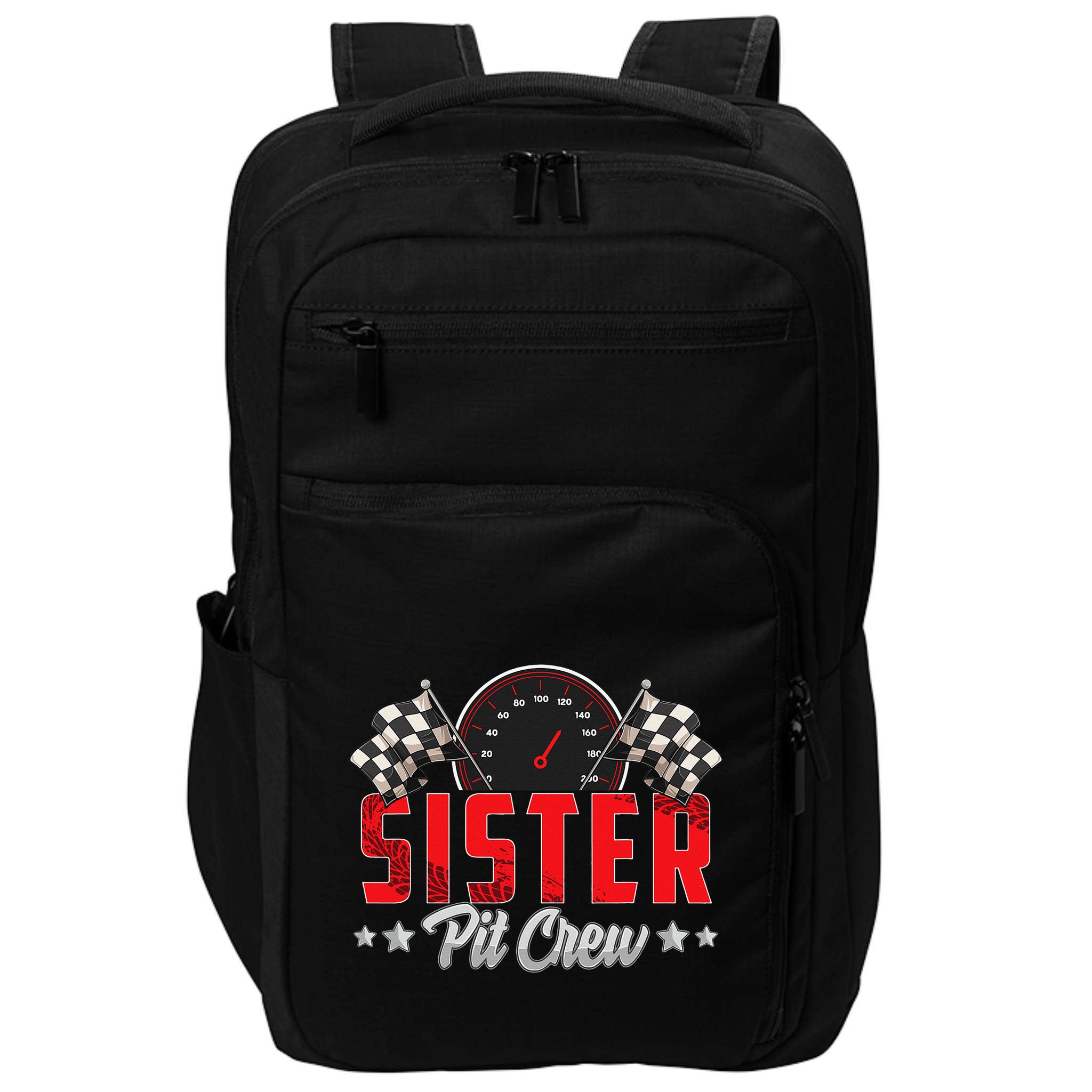 Race Car Birthday Party Racing Family Sister Pit Crew Impact Tech Backpack