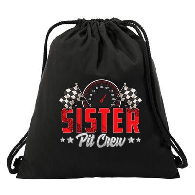 Race Car Birthday Party Racing Family Sister Pit Crew Drawstring Bag