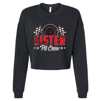 Race Car Birthday Party Racing Family Sister Pit Crew Cropped Pullover Crew