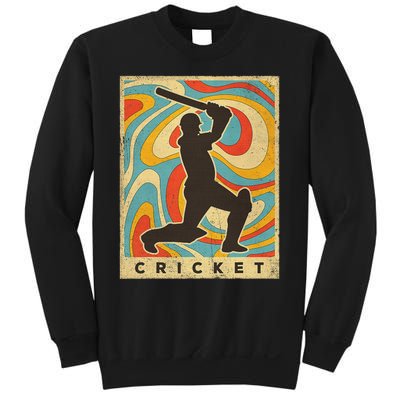 Retro Cricket Batsman Player Club Umpire Vintage Bowler Sweatshirt