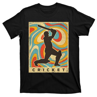 Retro Cricket Batsman Player Club Umpire Vintage Bowler T-Shirt