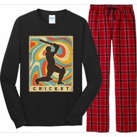 Retro Cricket Batsman Player Club Umpire Vintage Bowler Long Sleeve Pajama Set