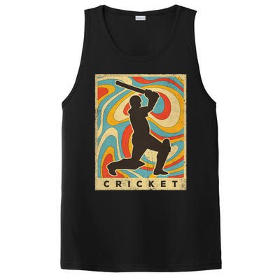 Retro Cricket Batsman Player Club Umpire Vintage Bowler PosiCharge Competitor Tank