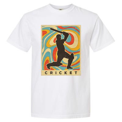 Retro Cricket Batsman Player Club Umpire Vintage Bowler Garment-Dyed Heavyweight T-Shirt