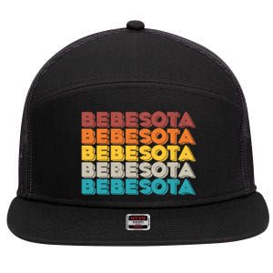 Retro Color Bebesota 7 Panel Mesh Trucker Snapback Hat