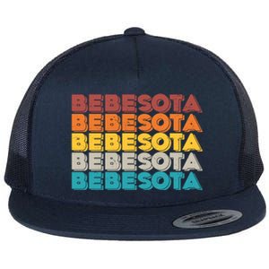 Retro Color Bebesota Flat Bill Trucker Hat