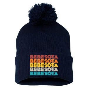 Retro Color Bebesota Pom Pom 12in Knit Beanie