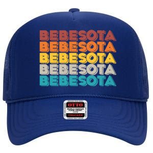 Retro Color Bebesota High Crown Mesh Back Trucker Hat