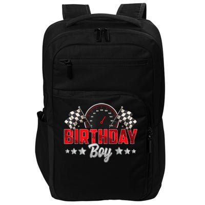 Race Car Birthday Party Racing Family Birthday Boy Pit Crew Impact Tech Backpack