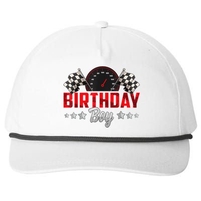 Race Car Birthday Party Racing Family Birthday Boy Pit Crew Snapback Five-Panel Rope Hat