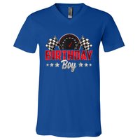 Race Car Birthday Party Racing Family Birthday Boy Pit Crew V-Neck T-Shirt