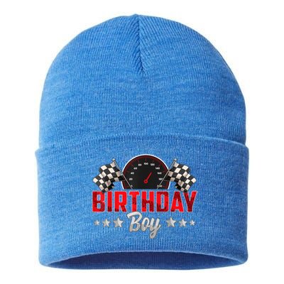 Race Car Birthday Party Racing Family Birthday Boy Pit Crew Sustainable Knit Beanie