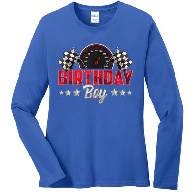 Race Car Birthday Party Racing Family Birthday Boy Pit Crew Ladies Long Sleeve Shirt