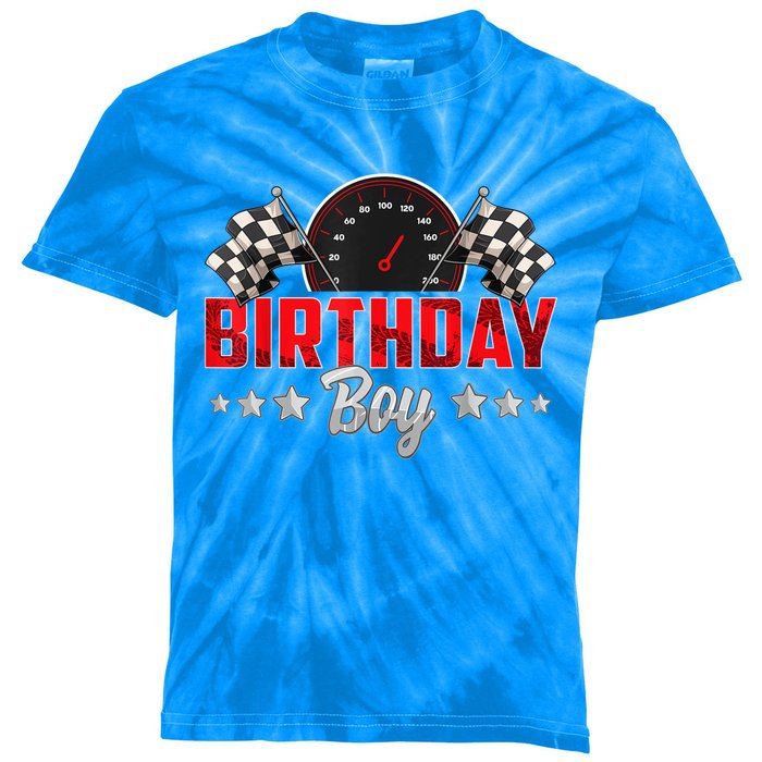 Race Car Birthday Party Racing Family Birthday Boy Pit Crew Kids Tie-Dye T-Shirt